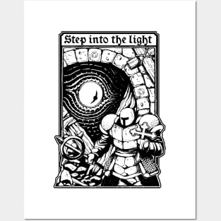 Step into the light / white Posters and Art